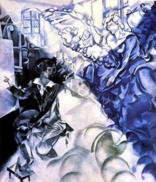 Marc Chagall Painting - SelfPortrait with Muse contemporary Marc Chagall
